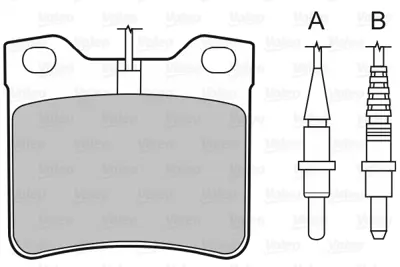 VALEO 598062 Fren Balatası Arka (Fıslı) V-Class 638/2 97>03 Vıto 638 97>03 , P406 P605 P607 95>08 A0034200020