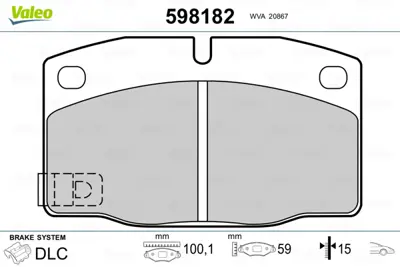 VALEO 598182 On Fren Balatası Corsa A Omega A Vectra A Kadett E 1605870