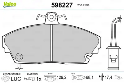 VALEO 598227 Fren Balatası On Honda Cıvıc 2001-2006 Euro Cıvıc 1996-1999 Rover 1996-2000 Tata Telcolıne 45022SG9V00