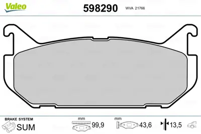 VALEO 598290 Arka Fren Balatası Mazda 626 Fs 2,0 92>97 GAYE2643ZC