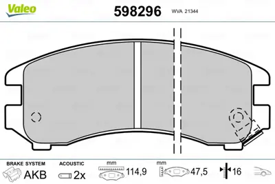 VALEO 598296 On Fren Balatası Suzukı Swıft 90-96 5520062810 D106072A89