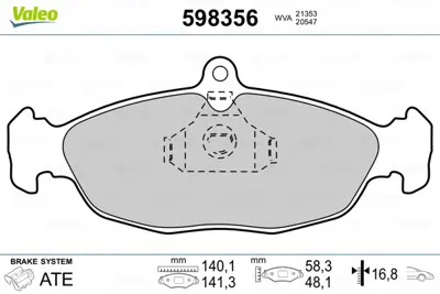 VALEO 598356 On Fren Balatası Vectra A Astra F Corsa A B Combo B 11046948372 93220081