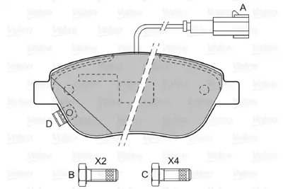 VALEO 598427 On Fren Balatası Stılo 1,8 16v 1,9jtd 01> 1605181 77365810 9949276