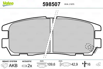 VALEO 598507 Arka Fren Balatası Frontera A Frontera B 1605851