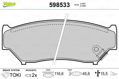 VALEO 598533 On Fren Balatası Suzukı Grand Vıtara 5 Kapı 90-98 Jımny 03-> 5520084A00