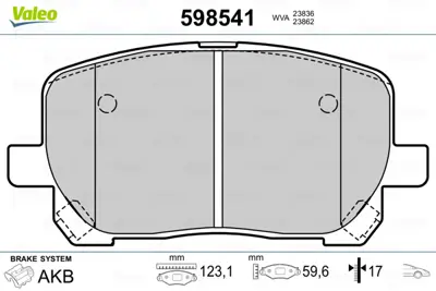 VALEO 598541 On Fren Balatası (Tk) Avensıs 2,0d / 2,0 Vvt I 01 446544090