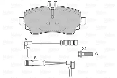 VALEO 598582 Fren Balatası On A-Class W168 99>04 A4144200220