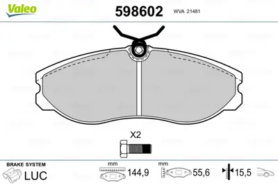 VALEO 598602 On Fren Balatası Terrano Iı 97>01 Vanetta Ld23 97>01 1957042 D10602X80A