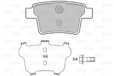 VALEO 598740 Arka Fren Balatası Mondeo Iıı 04>07 Jaguar X Type Estate 05>09 4S712M008AB C2S52081