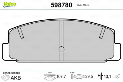 VALEO 598780 Arka Fren Balatası Mazda 6 T 2.3 03-08 GJYB2648ZA