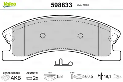 VALEO 598833 On Fren Balatası Jeep Grand Cherokee Iı 5093260AA