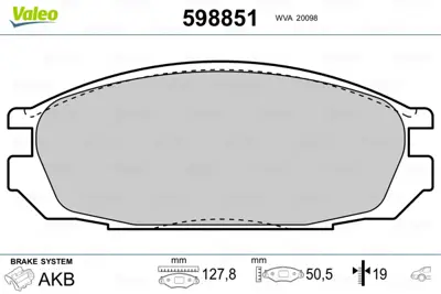 VALEO 598851 Arka Fren Balatası Patrol 90>97 