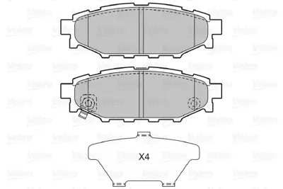 VALEO 598929 Arka Fren Balatası (Tk) Forester Iıı 2,0 4wd 2008 Legacy Iv 3,0 6 Cyl, 2005 Outback Iıı 2,5 / 3, 26696AG051