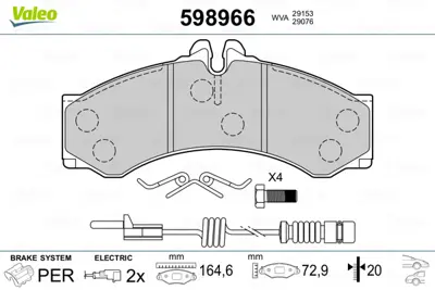 VALEO 598966 Fren Balatası On / Arka Sprınter 96>06 Lt 28 35 46 96>06 2D0698151A A0024204120