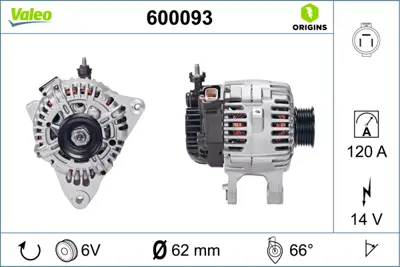 VALEO 600093 Alternatör Hyundaı Santa Fe, Tucson 2.7 01-09 3730037800