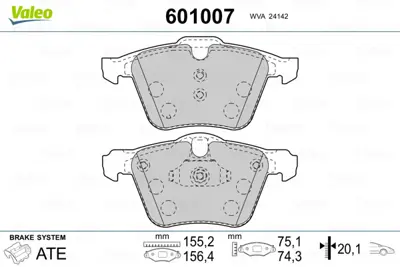 VALEO 601007 On Fren Balatası Galaxy S Max 2,0eco / 2,0tdcı / 2,2tdcı 06>15 Volvo S60 Iı 10>15 S80 Iı V60 V70 Iıı 1431178 31347967