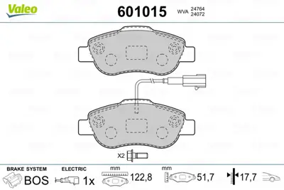 VALEO 601015 On Fren Balatası Fıat 500 Nuova Ford Ka 07> 1,3mjtd 1736937 77364636