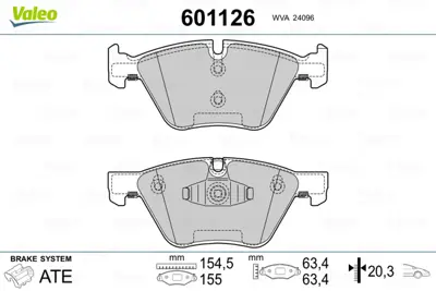 VALEO 601126 Fren Balatası On Bmw E60 E87 E90 F10 34116777772