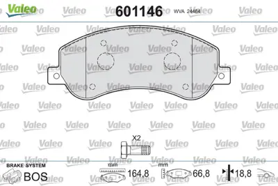 VALEO 601146 On Fren Balatası Transıt V347 06 /> V347 155ps A,Ceker 11 /> Vw Amarok 2,0tdı 10> JZW698151AM