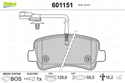 VALEO 601151 Arka Fren Balatası Master Iıı Movano B 2,3cdtı 07 / 10> Tek Teker 4406000Q3F 440604591R 95599842