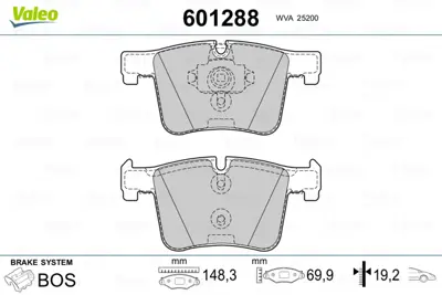 VALEO 601288 On Fren Balatası Bmw F20 F30  X3 E83 F25 34116856193