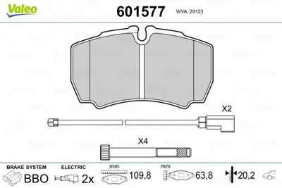 VALEO 601577 Dısk Fren Balatası (Arka) Ford Transıt V 11-14 1718023