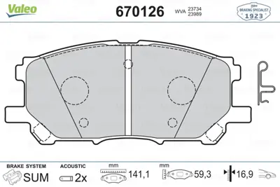 VALEO 670126 Disk Fren Balatası Ön Lexus Rx 2003-2008 