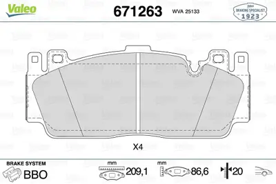 VALEO 671263 Fren Balatası On Bmw M5 F10 M6 F06 M2 F22 34119502904