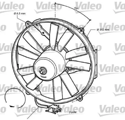 VALEO 696068 Radyator Fanı Sol (Klıma Icın) W124 85>92 W126 85>91 S124 86>92 C124 93>97 5007693