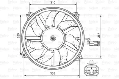 VALEO 696850 Fan Setı Peugeot 206 / 307 / 308 Cıtroen Xsara / Berlıngo / C5 / C8 