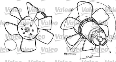 VALEO 698368 Fan Motoru Audı 100 165959455T