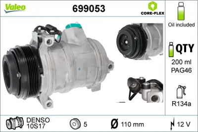 VALEO 699053 Kompresör Bmw - X5 E53 - 3.0i/3.0d 00-02 64528377067