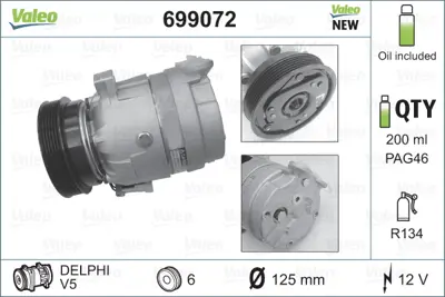 VALEO 699072 Klıma Kompresoru Corsa B 93>02 Tıgra A 93>02 92089803