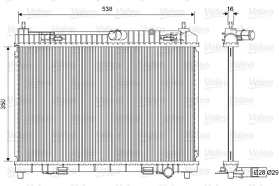 VALEO 701603 Motor Su Radyatoru Fıesta 1,25 16v / 1,4 16v 08 /> B Max 1,4 16v 12 /> Olcu: (350 X 558 X 18) 2029176