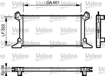 VALEO 730124 Motor Su Radyatoru Transıt 2,5 D 86>91 Manuel Olcu: (601 X 322 X 34) 92VB8005FC