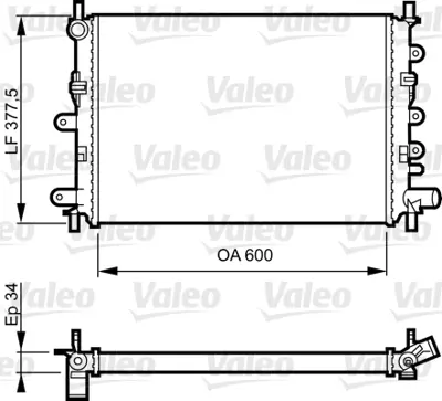 VALEO 730856 Motor Su Radyatoru (Ac+/ ) Escort 1,6 / 1,8 90>01 Olcu: (377,5 X 600 X 34) Mekanık 92AB8005FD