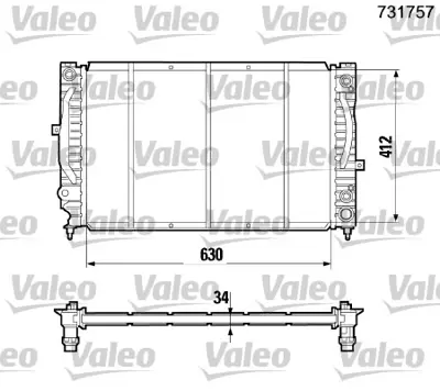 VALEO 731757 Motor Radyatoru Passat A4 A6 2,4 / 2,6 / 2,8 95 01 Superb 2,8 V6 / 2,5tdı 8D0121251BB 8D0121251L