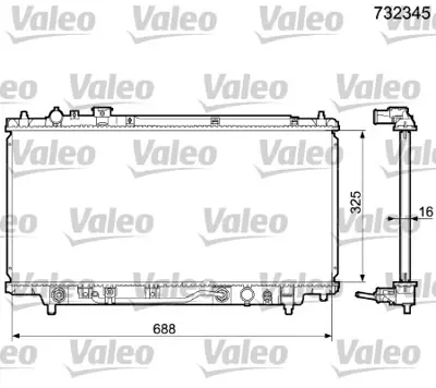 VALEO 732345 Motor Su Radyatoru Mazda 323 1994 1998 Otomatık Vıtes Z50615200A