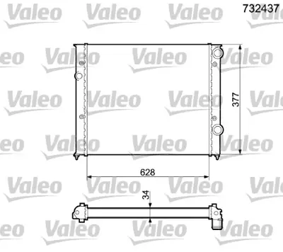 VALEO 732437 Radyator Vw Golf Iı 1,9 Tdı (Ac ) (83>91) 1H0121253BC