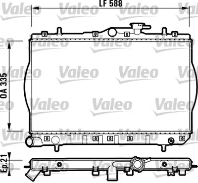 VALEO 732488 Motor Su Radyatoru Accent 1,3 1,5 94 00 Manuel Vıtes (335x603x18) 2531022025