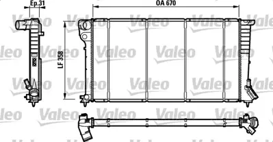 VALEO 732577 Radyator P306 Iı Partner Xsara Berlıngo 1,9d (Ac+mek) / (670x377,5x34) 1331ZV