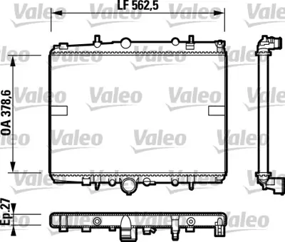 VALEO 732599 Motor Su Radyatoru P406 P607 Ew12j4 (2,2 16v) / (562,5x378,6x27) 1331GV