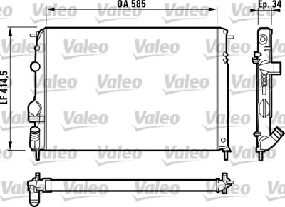 VALEO 732817 Motor Radyator Megane 1,9 Dcı Logan 1,5 (585x414,5x34) 