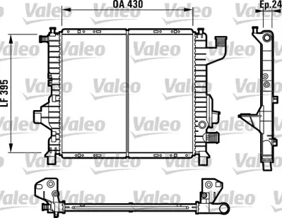 VALEO 732819 Radyatör Twng 96 1.2 Enj 16v Ac Mek Otom 430x395x24 7701499801