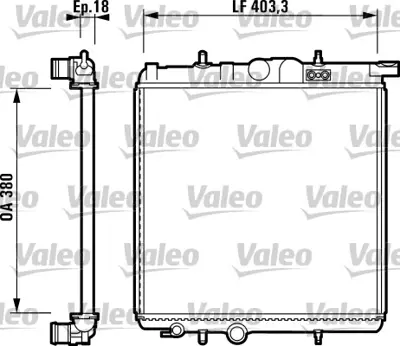 VALEO 732885 Motor Su Radyatoru P206 P206+ (T3e) Tu3a Tu3jp Et3j4 (1,4 8v / 16v Tu5jp Tu5jp4 (1,6 8v / 16v) Klıma 133324