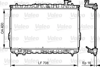 VALEO 734909 Motor Su Radyatoru Hyundaı Santa Fe 01> 2,4 2,7 Benzınlı Otomatık (400x718x16) 2531026070