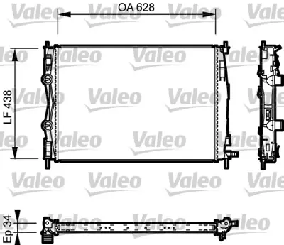 VALEO 735115 Motor Su Radyatoru Qashqaı 2,0 Dcı 2007 2013 Otomatık (630x435x32) 21410JD71B