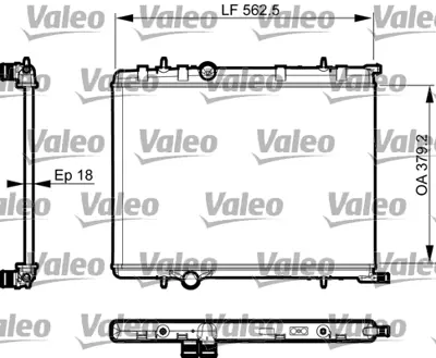 VALEO 735496 Radyator P307 00> P308 Partner Tepee Berlıngo 08=>c4 04=>xsara (97 05) / (Mek) (Ac+/ ) / (562,5x379, 1333A9