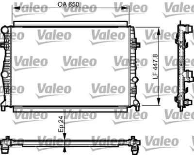 VALEO 735556 Motor Su Radyatoru ( 650x414x24 ) Golf Vıı Leon Octavıa 13> A3 17> 1.0 1.2 1.4tsı 5Q0121251EA