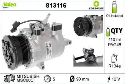 VALEO 813116 Kompresör Mıtsubıshı Colt Vı MR568860